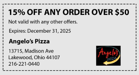 Angelo's Pizza Lakewood Printable Coupon Get 15% Off Any Order Over $50