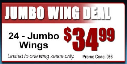 Antonio's Pizza Printable Coupon Get 24 Pieces of Jumbo Wings for $34.99 Only