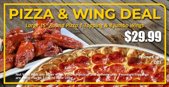Antonio's Pizza Printable Coupon Get a Large 15 Inch Pizza and 8 Jumbo Wings for $29.99