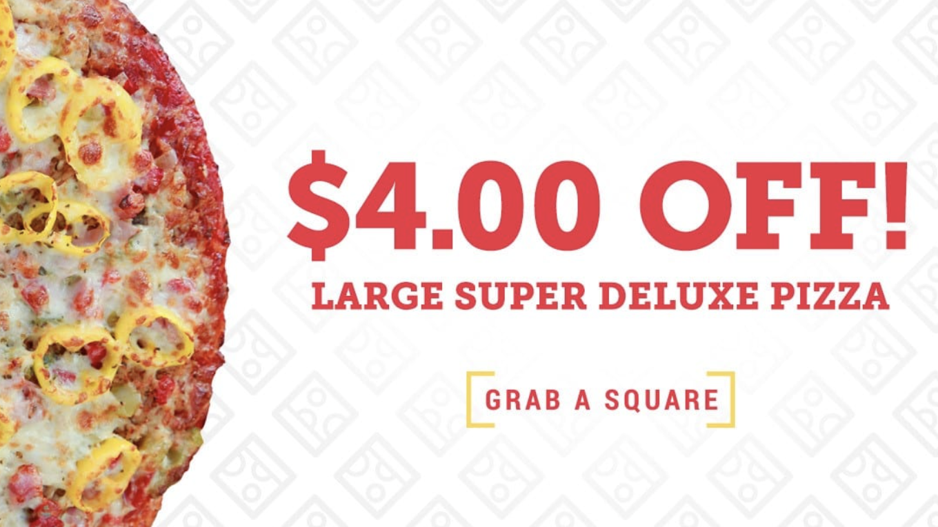 Cassano's Pizza King Printable Coupon $4 Off a Large Super Deluxe Pizza with 9 Toppings!