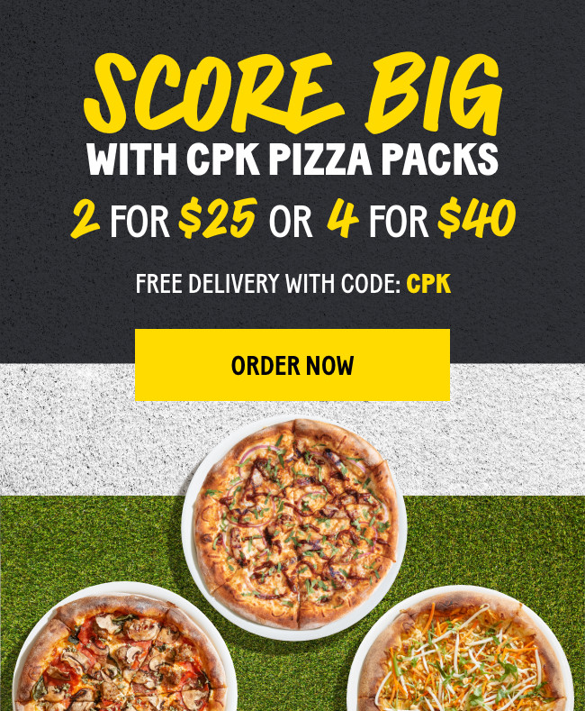 California Pizza Kitchen Printable Coupon Get 2 for $25 | 4 for $40 Take & Bake Pizzas + Free Delivery