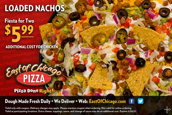 East of Chicago  Printable Coupon Fiesta 4 Two Loaded Nachos for $5.99