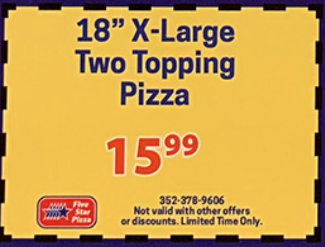 Five Star Pizza Printable Coupon 18