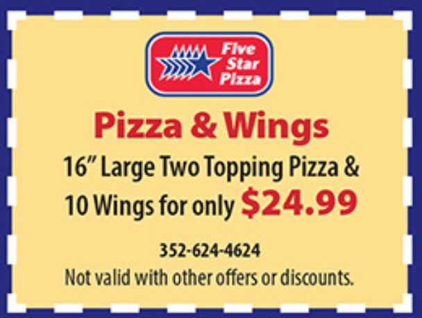 Five Star Pizza Printable Coupon 16