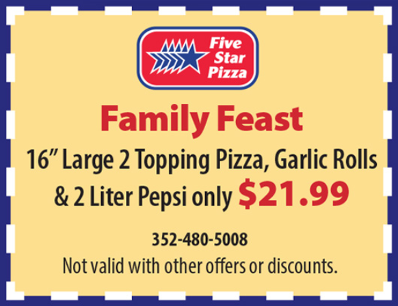 Five Star Pizza Printable Coupon 16