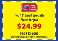 Five Star Pizza Printable Coupon Two 12