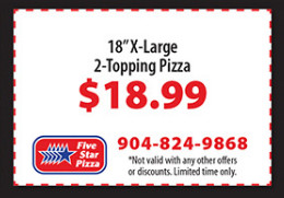Five Star Pizza Printable Coupon Get 18