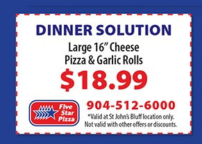 Five Star Pizza Printable Coupon 18 XL 2-Topping Pizza + Garlic Rolls for $18.99