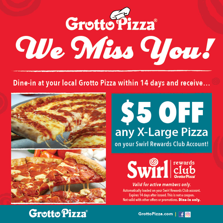 Grotto Pizza Printable Coupon Get $5 OFF Any X Large Pizza