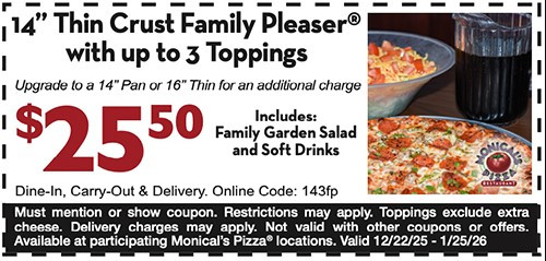 Monical's Pizza Printable Coupon Get 14