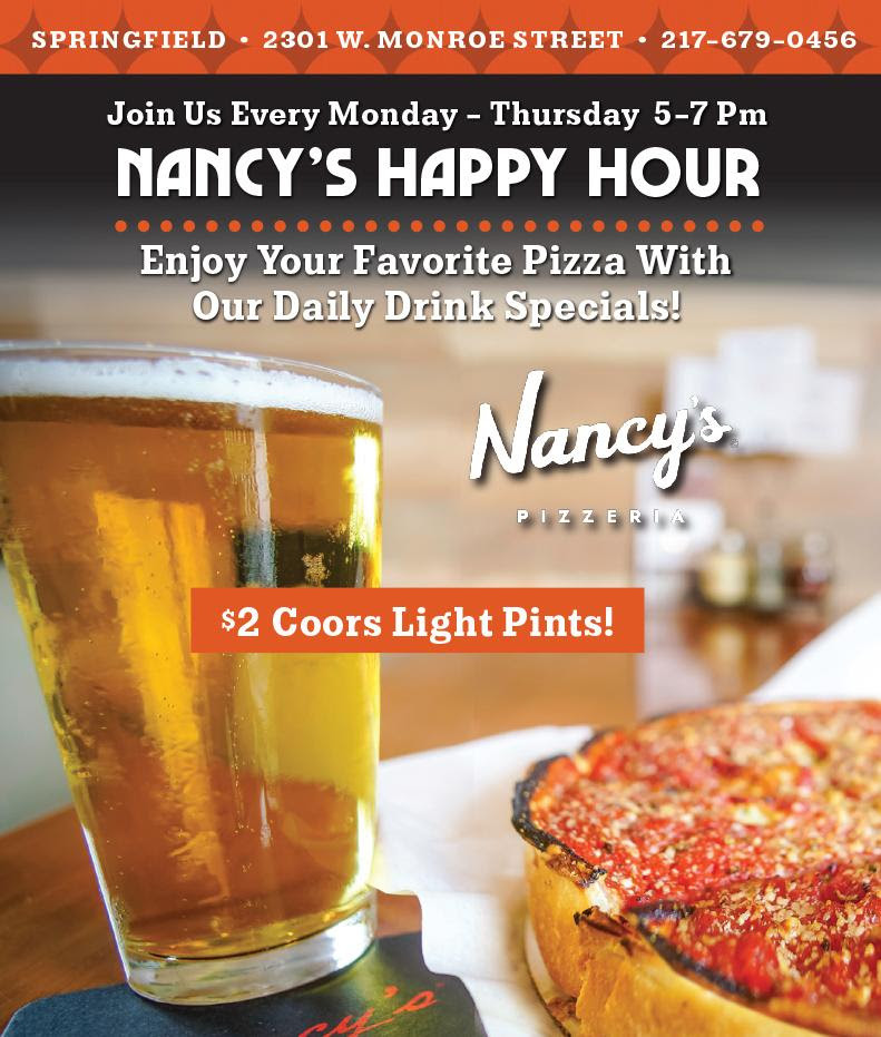 Nancy's Pizza Printable Coupon Enjoy your Favorite Pizza with $2 Coors Light Pints every Monday 'til Thursday