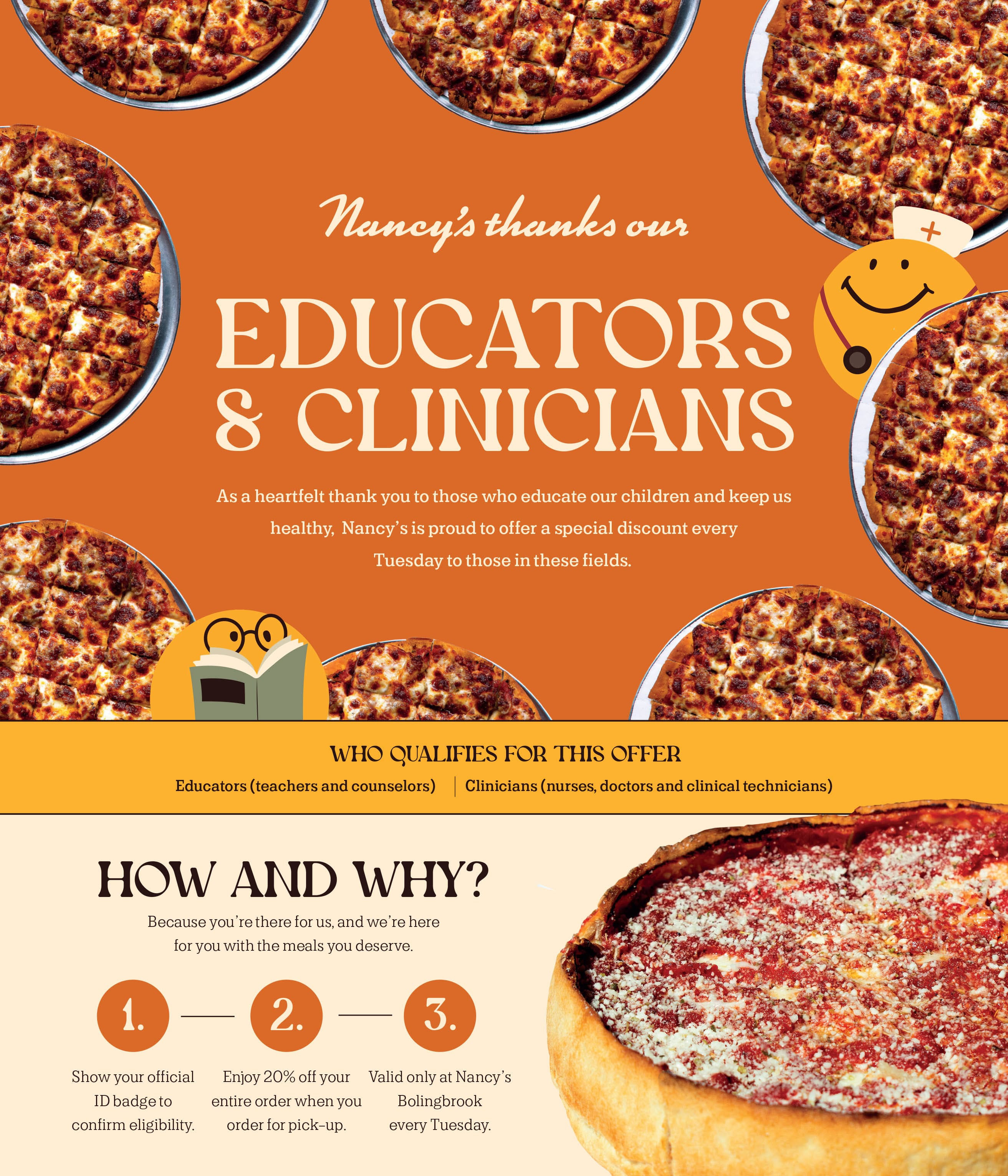Nancy's Pizza Printable Coupon 20% Off for Educators and Clinicians