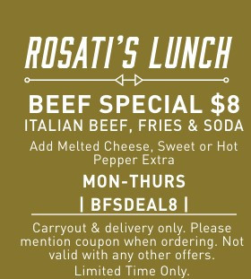 Rosati's Pizza Printable Coupon Get Italian Beef, Fries and Soda for $8