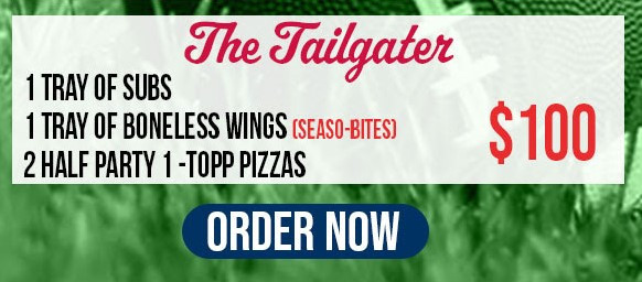 Seasons Pizza  Printable Coupon Get the Tailgater Deal for $100 (1 Tray Subs, 1 Tray Wings, 2 Half Party Pizzas)