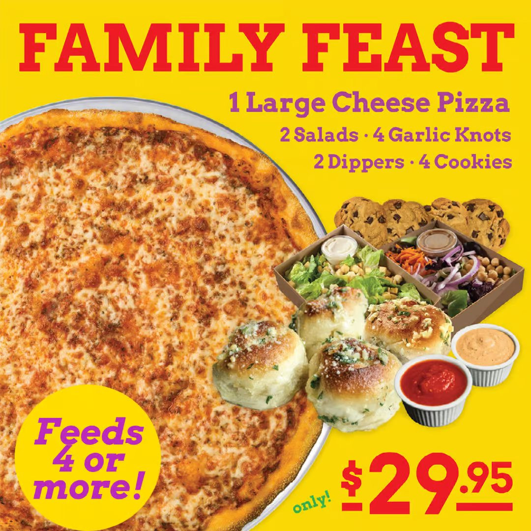 Twoboots Pizza Printable Coupon Get Family Feast for $29.95 (Feeds 4 or More)