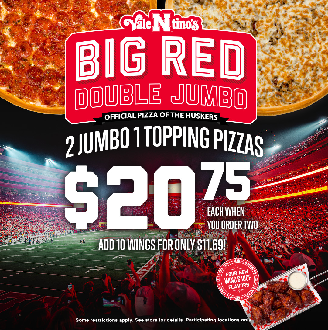 Valentino's Printable Coupon National Pizza Month: 2 Jumbo 16